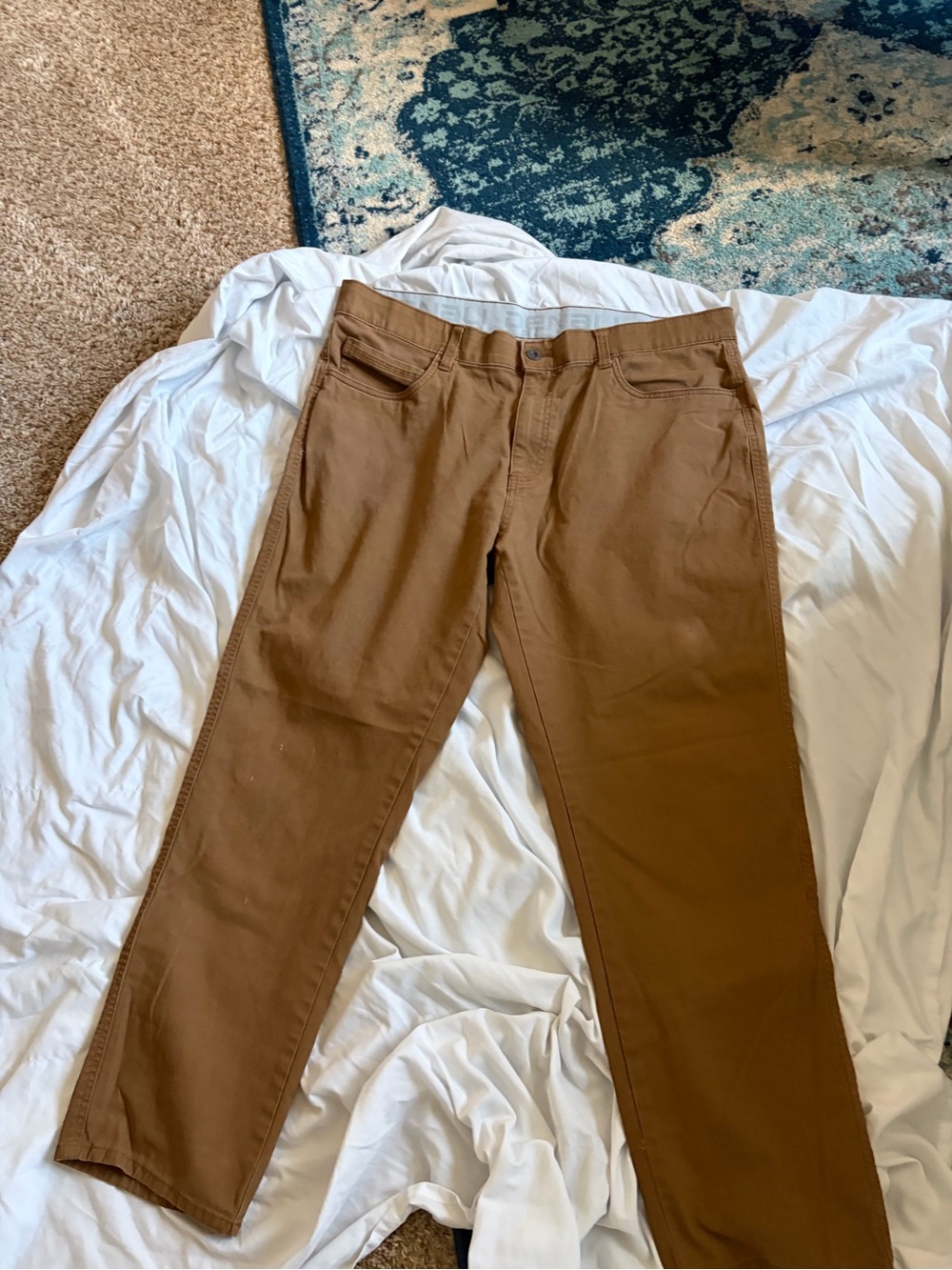 Denali Mens 5 Pocket Stretch Denim SX 38 X 30 Brown Straight Leg  Flaws